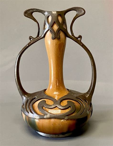 Cl Ment Massier Vallauris France Vase Art Nouveau Pewter Catawiki