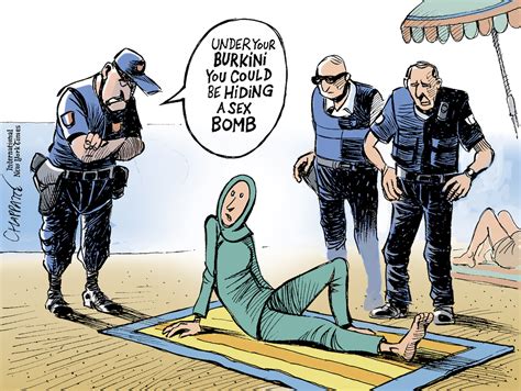 The Fear Of The Burkini Globecartoon Political Cartoons Patrick Chappatte