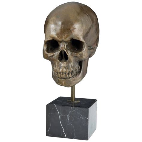 Large Well Observed Patinated Bronze Skull At 1stdibs