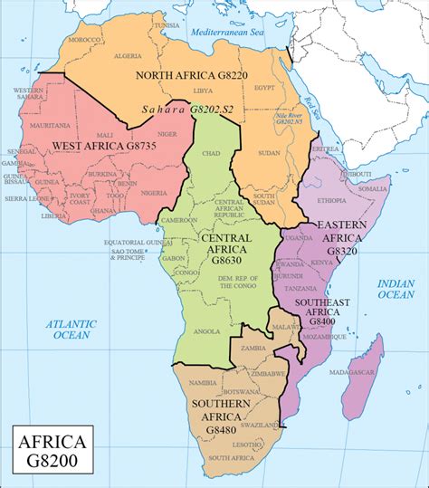 Lc G Schedule Map 33 Africa Regions Western Association Of Map Libraries