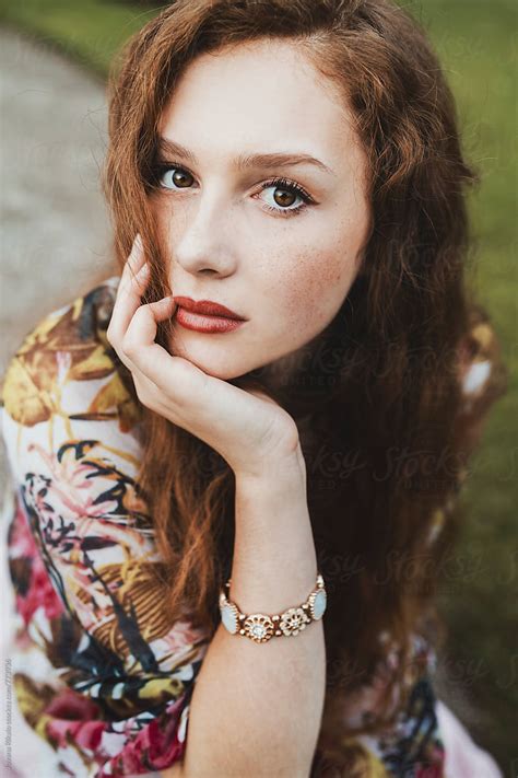 Portrait Of A Young Woman With Freckles By Stocksy Contributor Jovana Rikalo Stocksy