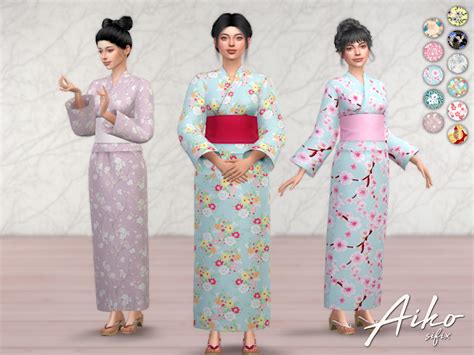 The Sims Resource Aiko Yukata Japanese Yukata Japanese Outfits