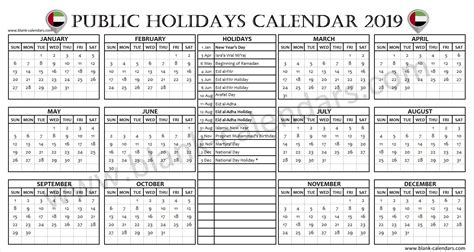 United Arab Emirates Holidays 2019 Calendar Holiday Calendar