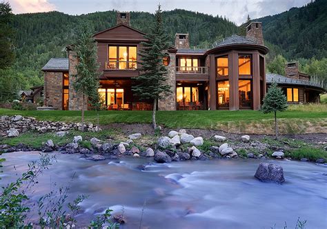 50 Million Newly Built Riverside Estate In Aspen Co Homes Of The Rich