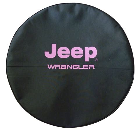 Jeep® Wrangler Pink Logo Tire Cover 32 33 Heavy Black