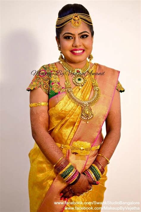Traditional Southern Indian Bride Rashmi Wears Bridal Silk Saree And