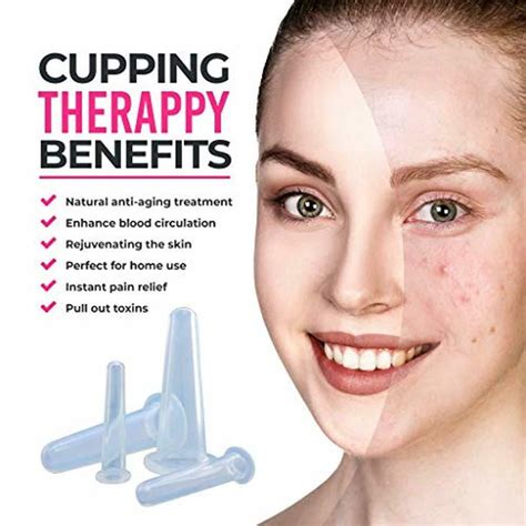 Anti Aging Facial Cupping Therapy Set Of 4 Silicone Vacuum Suction Cups Effecti Massagers
