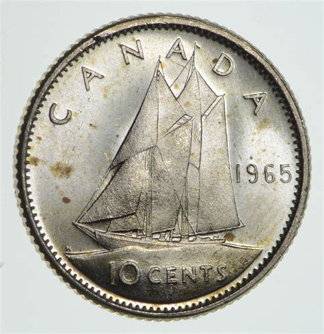 Silver 1965 Canada 10 Cents World Silver Coin Property Room