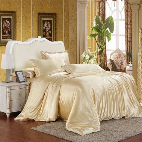 New 100 Pure Satin Silk Bedding Set Home Textile King Size Bed Set Bed