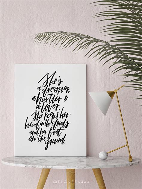 Shes A Dreamer Hustler Lover Inspirational Quote Etsy