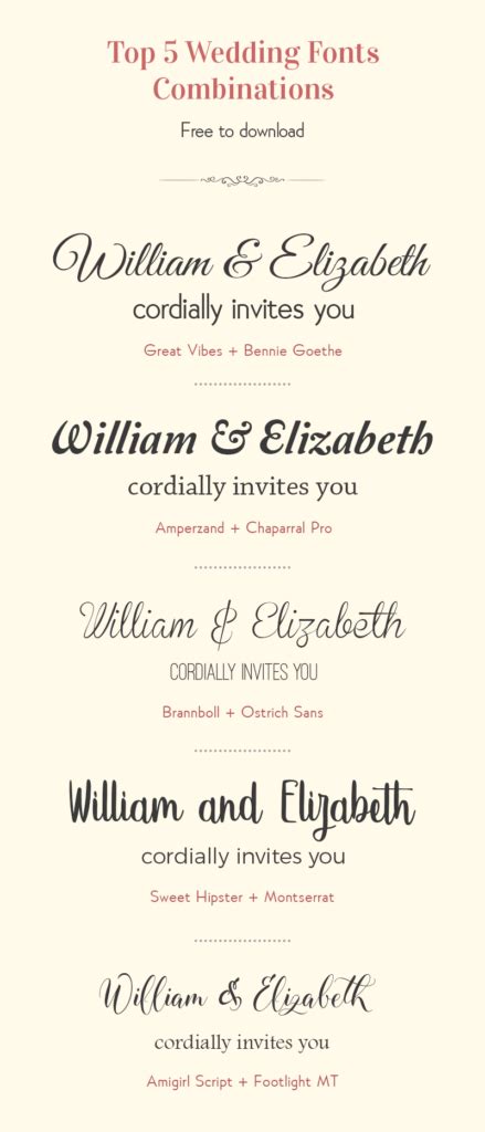 Free Wedding Font Combinations Happy Invites Invitation Maker