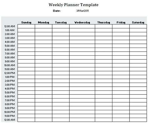 Free Printable Weekly Hourly Schedule Template Calendar Template 2023