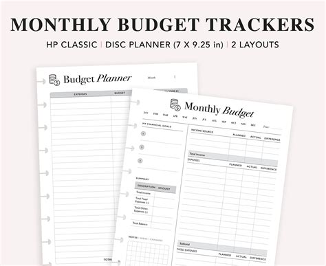 Budget Planner Printable Happy Planner Classic Insert Etsy