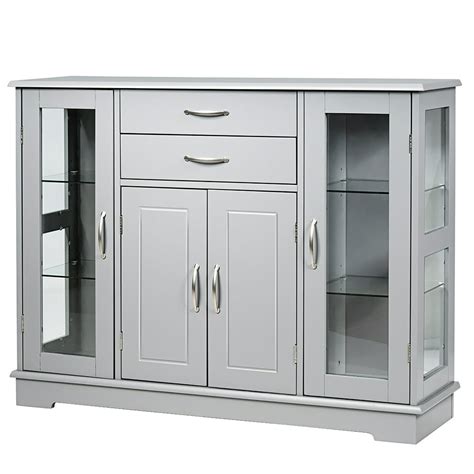 Costway Sideboard Buffet Server Storage 32 Cabinet W 2 Drawers 3