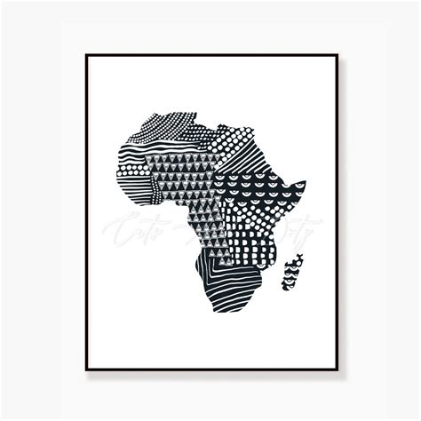 Downloadable Digital Print Africa Continent Africa Shape Etsy