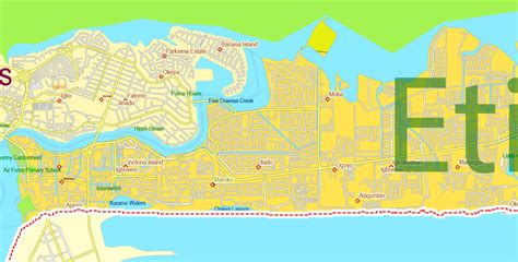 Map of lagos (lagos region / nigeria), satellite view: Lagos State Editable PDF Map Admin Roads Cities and Towns ...