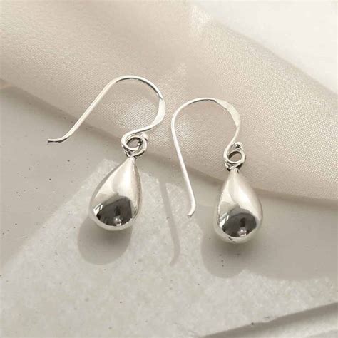 Sterling Silver Teardrop Dangly Earrings By Martha Jackson Sterling Silver