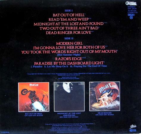 Meat Loaf Hits Out Of Hell Soft Rock 12 Lp Vinyl Album Cover Gallery