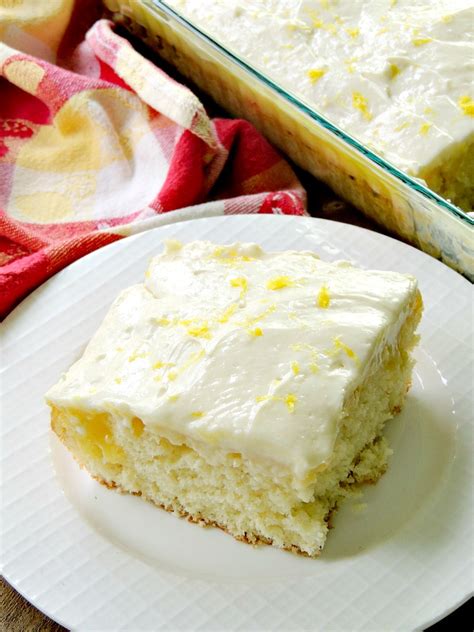 Cake with jello drizzles poked throughout, and topped with a smooth layer of whipped cream! Sunshine Lemon Poke Cake Recipe - Easy Home Meals