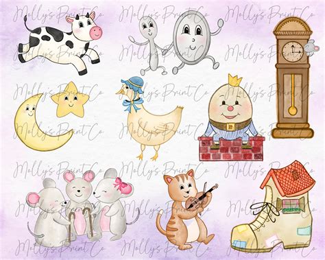 Nursery Rhyme Clip Art Nursery Rhyme Png Set Mother Goose Etsy Australia