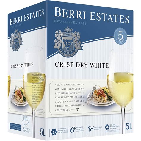 Berri Estates Cask Wine Crisp Dry White 5l Woolworths