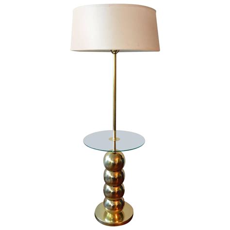 Mid Century Modern George Kovacs Stacked Brass Ball Floor Lamp Table