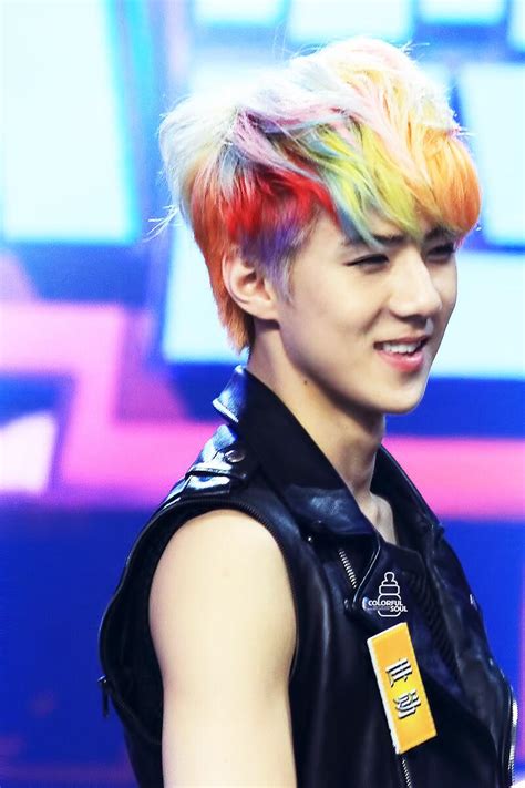 Oh On Twitter Parrot Sehun I Miss Your Rainbow Hair Cr Colourful Soul