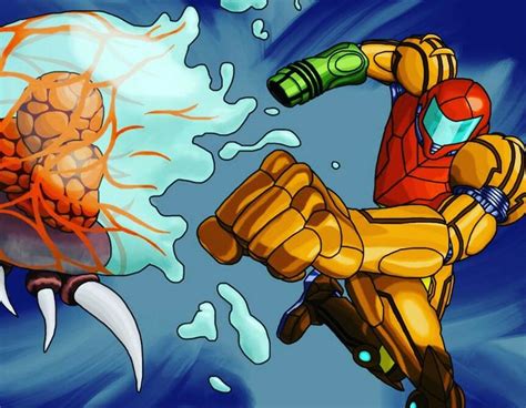 Lets Punching Metroid To Fight With Iron Man Samus Credit For