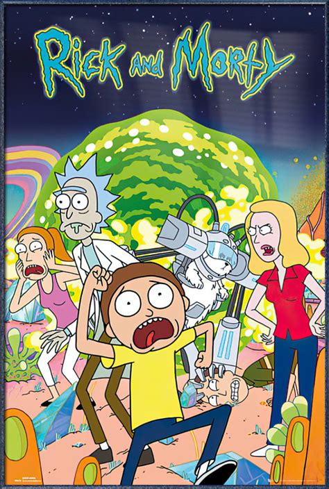 Rick And Morty Framed Tv Show Poster The Cast Size 25 X 37