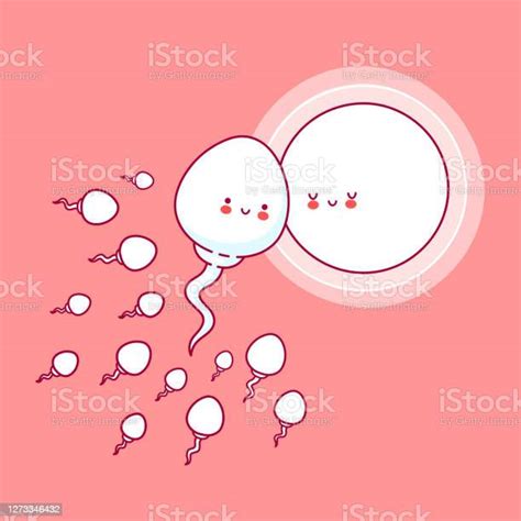 Cute Happy Funny Sperm Cell And Ovum Stock Illustration Download Image Now Artificial