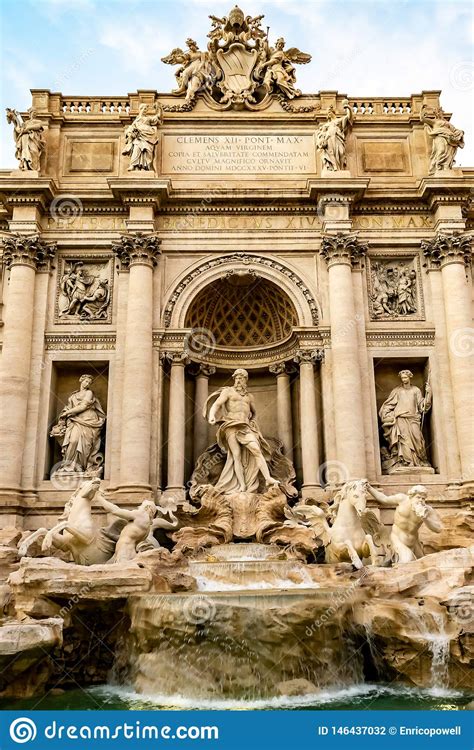 The Trevi Fountain The Largest Baroque Fountain In Rome Stock Photo