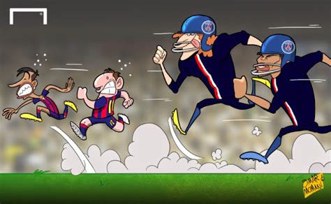 Omar Momani Cartoons Psg Out To Stop Messi And Neymar In Champions