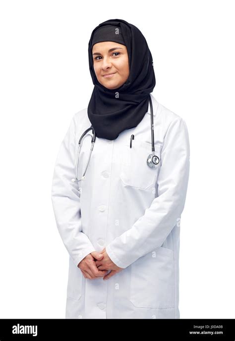 Muslim Female Doctor In Hijab With Stethoscope Stock Photo Alamy