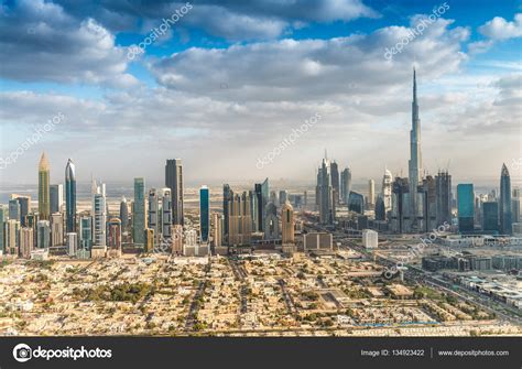 Downtown Dubai Skyline Aerial View Uae Stock Editorial Photo