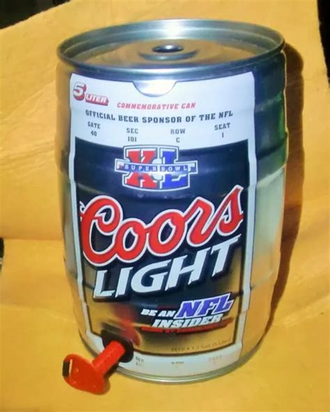Super Bowl Xl Coors Light Nfl Vintage 5 Liter Commemorative Mini Beer