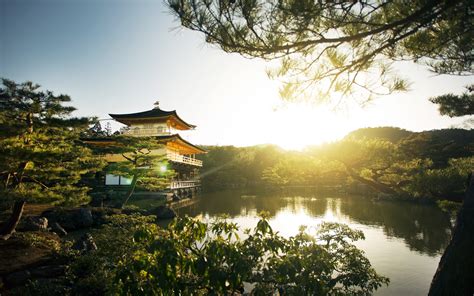 3360x2100 Landscape Nature Sunrise Park Kyoto Trees Lake Pagoda Japan