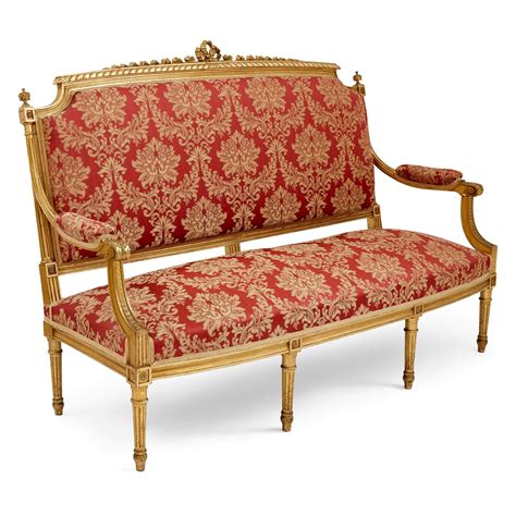 A French 19th Century Louis Xvi Style Giltwood Salon Suite Mayfair