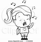 Girl Singing Clipart Little Cartoon Coloring Cory Thoman Outlined Vector Colouring Pages Small Collc0121 Royalty Protected sketch template