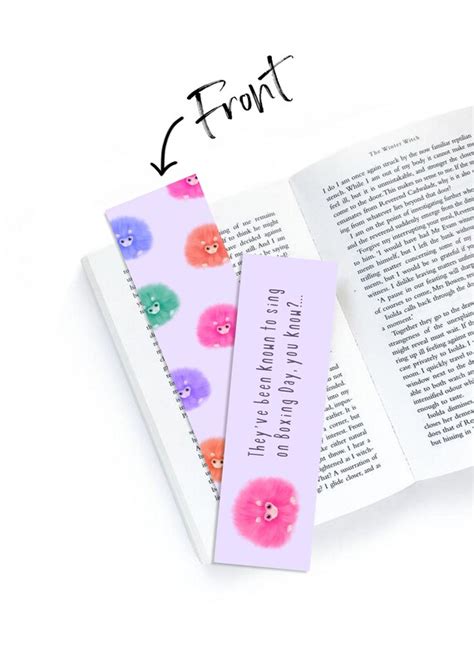 Bookmark Set Bookmarks Double Sided Bookmark Illustrated Etsy