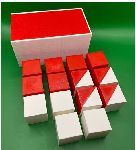 Kohs Cubes With Box 14 Red And White Blocks Wechsler Kohs Etsy