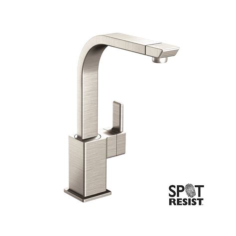 Giant selection of low priced kitchen faucets including pullout and pulldown kitchen faucets, bar faucets and 1 or 2 handle models by moen, delta, kohler, and grohe at faucet depot. MOEN 90° High-Arc Single-Handle Standard Kitchen Faucet in ...