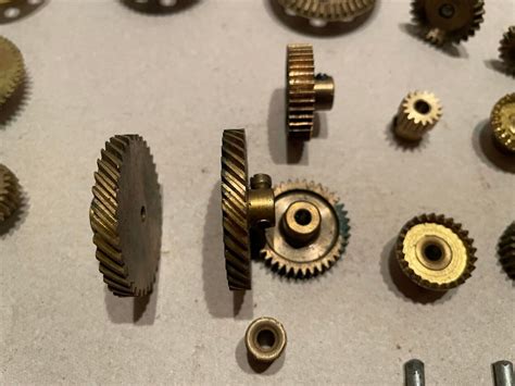 Job Lot Meccano Parts Helical Gears Bevel Gears Brass Pinions Crane