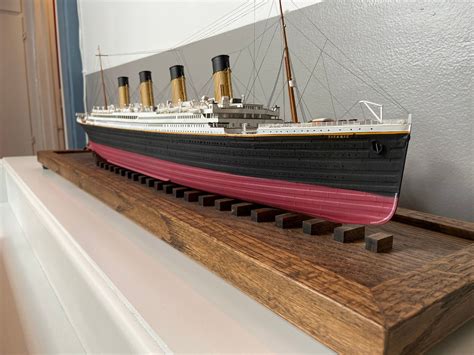 Custom Ship Model Wooden Base Display Stand Unique Keel Etsy