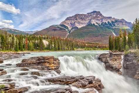 Athabasca Falls In Jasper National Park Alberta Canada Stock Photo
