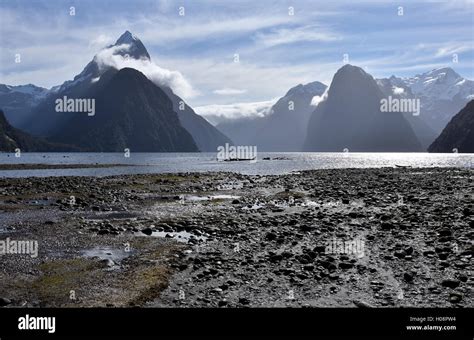 Milford Sound At Low Tide Mitre Peak Fiordland New Zealand 8th