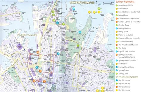Sydney Tourist Attractions Map Sydney City Map Printable Printable Maps