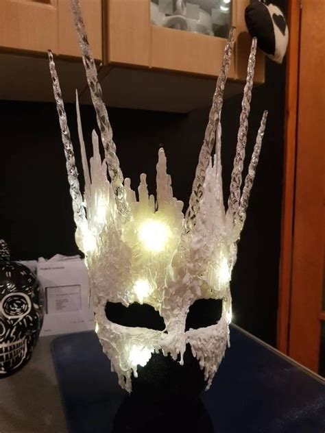 This Stunning Handmade To Order Ice Mask And Crown Headpiece Is Super