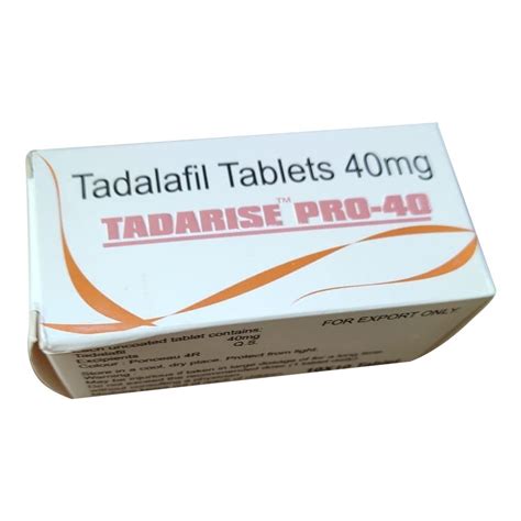 Tadarise Pro 40 Mg Tadalafil Tablets Cialis टैडालाफिल टैबलेट Kay