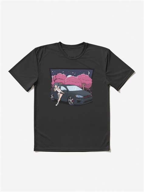 Cute Anime Girl Leaning On The Car Active T Shirt For Sale By