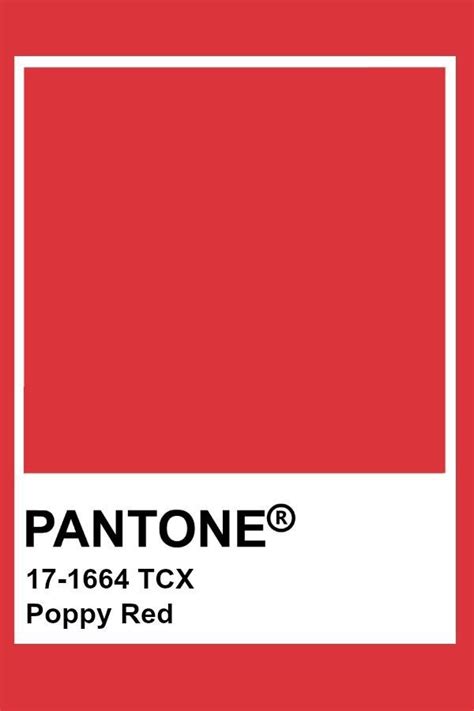 Poppy Red Pantone Pantone Red Pantone Colour Palettes Pantone